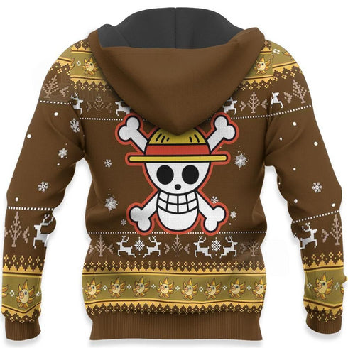 Divesart - Luffy Gomu Gomu Ugly Sweater Xmas One Piece Anime Chrismast