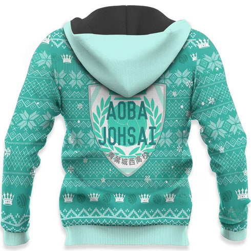 Divesart - Aoba Johsai Ugly Christmas Sweater and Hoodie Haikyuu Anime Xmas Shirt