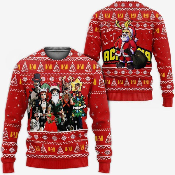 Divesart - My Hero Academia Ugly Christmas Sweater and Hoodie Santa Anime Xmas Gift VA09