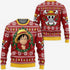 Divesart - Luffy Ugly Christmas Sweater and Hoodie Funny Face One Piece Anime Xmas