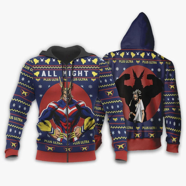 Divesart - All Might Ugly Christmas Sweater and Hoodie My Hero Academia Anime Xmas Shirt