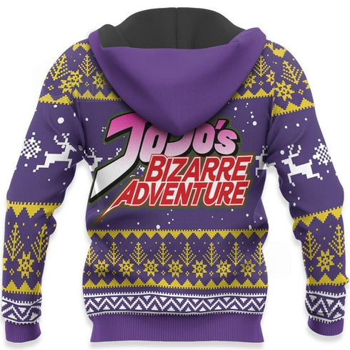 Divesart - Josuke Higashikata Ugly Christmas Sweater and Hoodie JoJo's Anime Xmas Hoodie