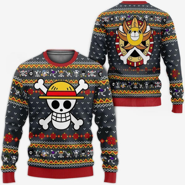 Divesart - One Piece Ugly Christmas Sweater and Hoodie Straw Hat Priate Xmas Hoodie