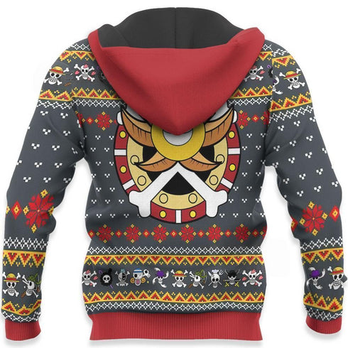 Divesart - One Piece Ugly Christmas Sweater and Hoodie Straw Hat Priate Xmas Hoodie