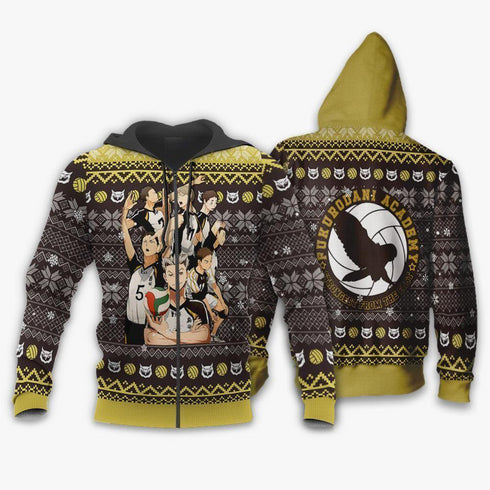 Divesart - Fukurodani Academy Ugly Christmas Sweater and Hoodie Haikyuu Anime Xmas