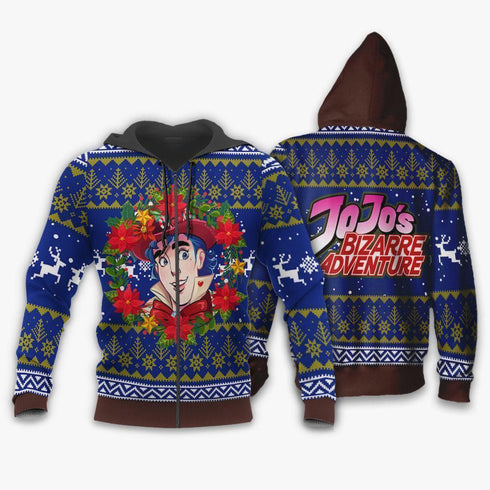 Divesart - Jonathan Joestar Ugly Christmas Sweater and Hoodie JoJo's Anime Xmas Hoodie