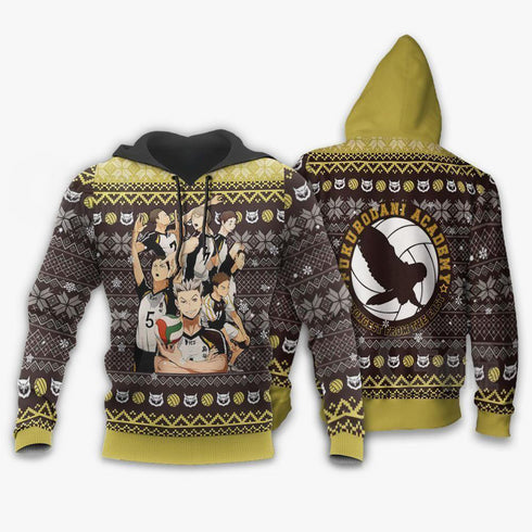Divesart - Fukurodani Academy Ugly Christmas Sweater and Hoodie Haikyuu Anime Xmas