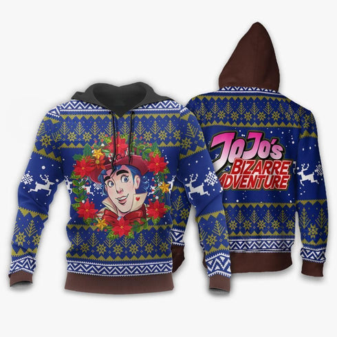 Divesart - Jonathan Joestar Ugly Christmas Sweater and Hoodie JoJo's Anime Xmas Hoodie