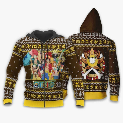 Divesart - Straw Hat Pirates Ugly Christmas Sweater and Hoodie One Piece Anime Xmas