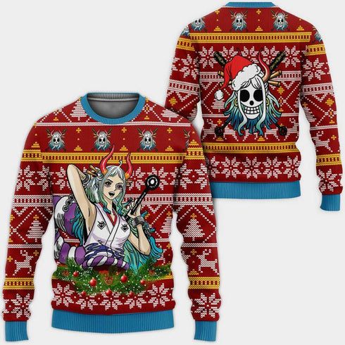 Divesart - Yamato Ugly Christmas Sweater and Hoodie Custom One Piece Anime Xmas Gifts