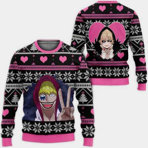 Divesart - Donquixote Rosinante Ugly Christmas Sweater and Hoodie Custom One Piece Anime Xmas Gifts