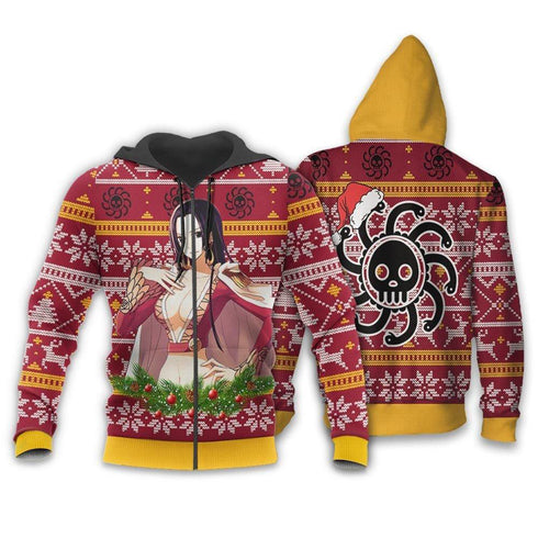Divesart - Boa Hancock Ugly Christmas Sweater and Hoodie Custom One Piece Anime Xmas Gifts