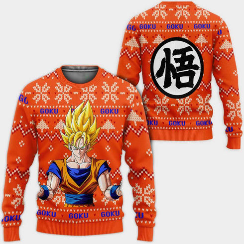 Divesart - Goku Super Saiyan Christmas Sweater Custom Anime DB Xmas Gifts
