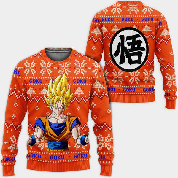 Divesart - Goku Super Saiyan Christmas Sweater Custom Anime DB Xmas Gifts