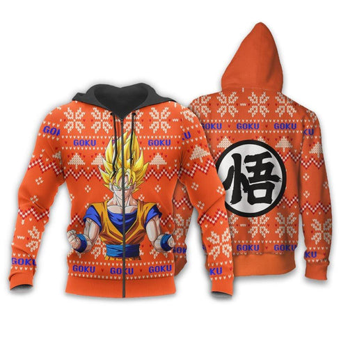 Divesart - Goku Super Saiyan Christmas Sweater Custom Anime DB Xmas Gifts