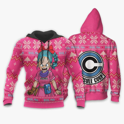 Divesart - Bulma Ugly Christmas Sweater and Hoodie Custom Anime DB Xmas Gifts