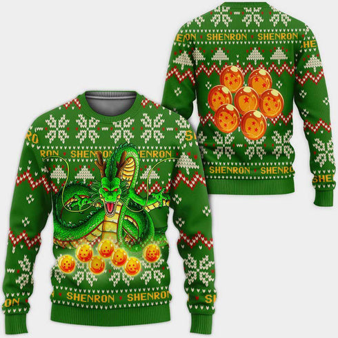 Divesart - Shenron Ugly Christmas Sweater and Hoodie Custom Anime DB Xmas Gifts