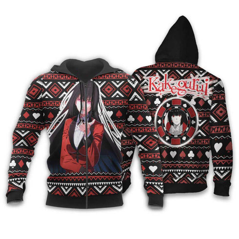 Divesart - Yumeko Ugly Christmas Sweater and Hoodie Custom Anime Kakegurui Xmas Gifts