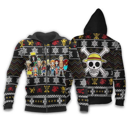 Divesart - Straw Hat Pirates Ugly Christmas Sweater and Hoodie Custom Anime One Piece Xmas Gifts
