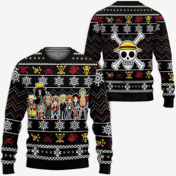 Divesart - Straw Hat Pirates Ugly Christmas Sweater and Hoodie Custom Anime One Piece Xmas Gifts