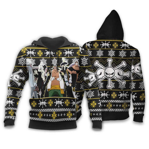 Divesart - Blackbeard Pirates Ugly Christmas Sweater and Hoodie Custom Anime One Piece Xmas Gifts
