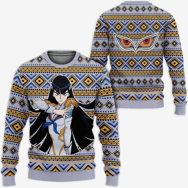 Divesart - Satsuki Kiryuin Ugly Christmas Sweater and Hoodie Custom Anime Kill La Kill Xmas Gifts