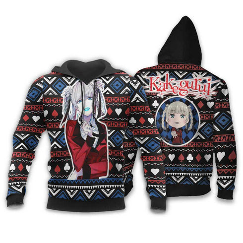 Divesart - Kirari Momobami Ugly Christmas Sweater and Hoodie Custom Anime Kakegurui Xmas Gifts