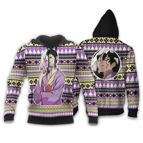 Divesart - Gen Asagiri Ugly Christmas Sweater and Hoodie Custom Anime Dr Stone Xmas Gifts