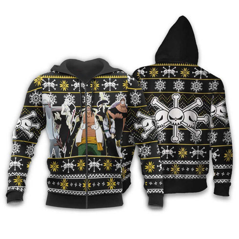 Divesart - Blackbeard Pirates Ugly Christmas Sweater and Hoodie Custom Anime One Piece Xmas Gifts