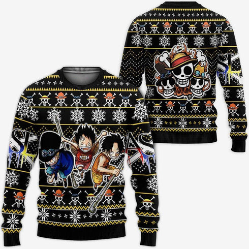 Divesart - ASL Pirates Ugly Christmas Sweater and Hoodie Custom Anime One Piece Xmas Gifts