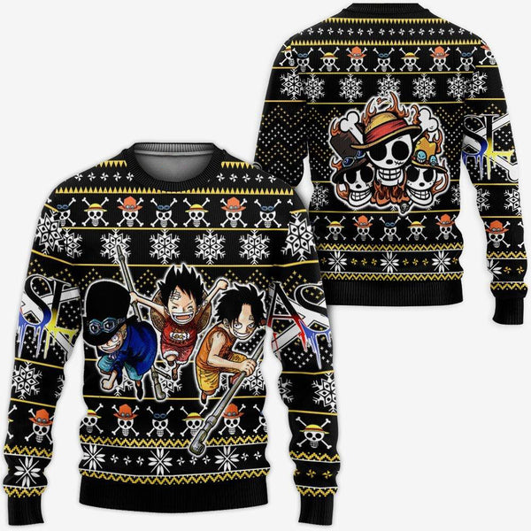 Divesart - ASL Pirates Ugly Christmas Sweater and Hoodie Custom Anime One Piece Xmas Gifts