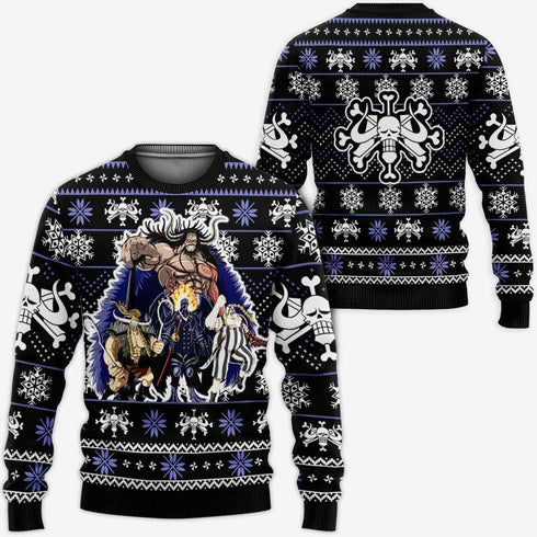 Divesart - Kaido Beast Pirates Ugly Christmas Sweater and Hoodie Custom Anime One Piece Xmas Gifts