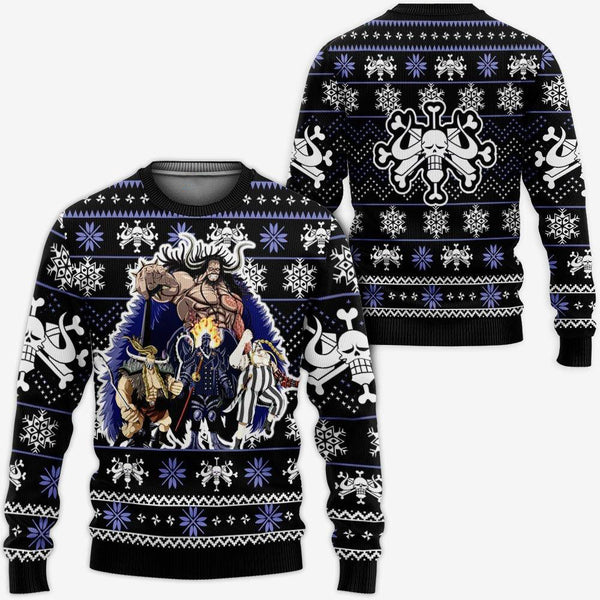 Divesart - Kaido Beast Pirates Ugly Christmas Sweater and Hoodie Custom Anime One Piece Xmas Gifts