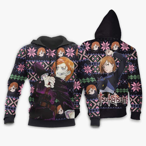 Divesart - Nobara Kugisaki Ugly Christmas Sweater and Hoodie Custom Anime Jujutsu Kaisen Xmas Gifts
