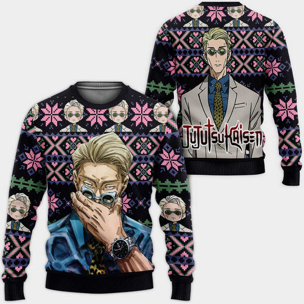 Divesart - Kento Nanami Ugly Christmas Sweater and Hoodie Custom Anime Jujutsu Kaisen Xmas Gifts