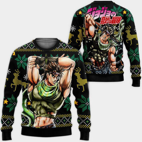 Divesart - Joseph Joestar Ugly Christmas Sweater and Hoodie Custom JoJo's Bizzare Adventure Anime Xmas Gifts
