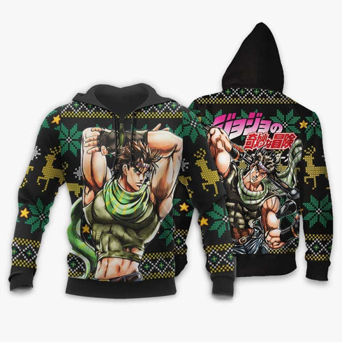 Divesart - Joseph Joestar Ugly Christmas Sweater and Hoodie Custom JoJo's Bizzare Adventure Anime Xmas Gifts