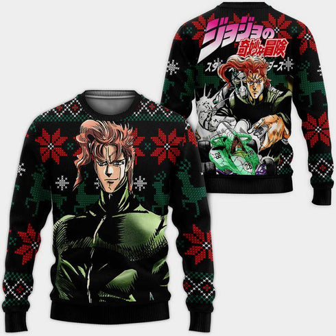 Divesart - Noriaki Kakyoin Ugly Christmas Sweater and Hoodie Custom Anime Jojo's Bizzare Adventure Xmas Gifts