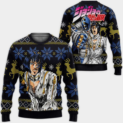 Divesart - Bruno Bucciarati Ugly Christmas Sweater and Hoodie Custom Anime Jojo's Bizzare Adventure Xmas Gifts