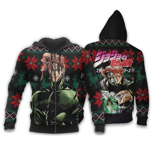 Divesart - Noriaki Kakyoin Ugly Christmas Sweater and Hoodie Custom Anime Jojo's Bizzare Adventure Xmas Gifts