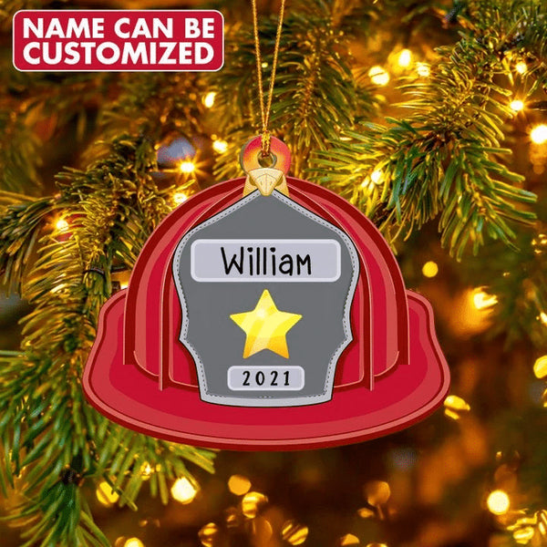 giftngon - Personalized Firefighter Helmet Ornament | Custom Name