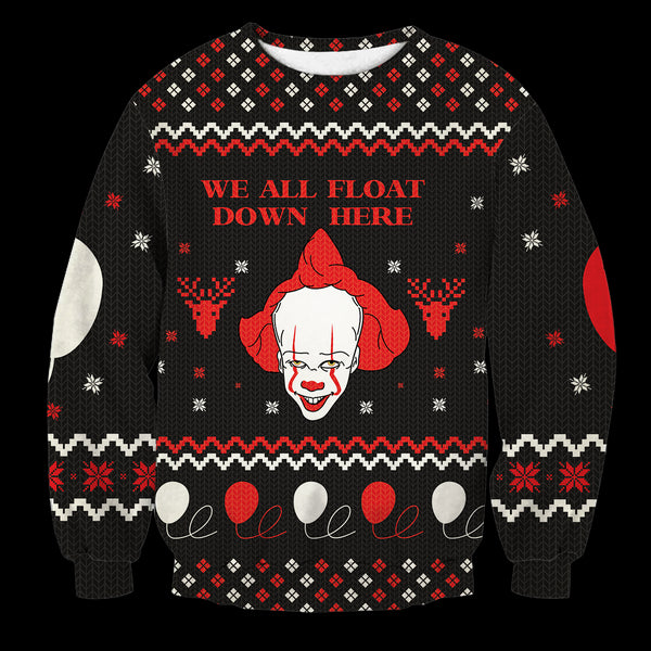 Divesart - We All Float Unisex Wool Sweater - Ugly Christmas Sweater