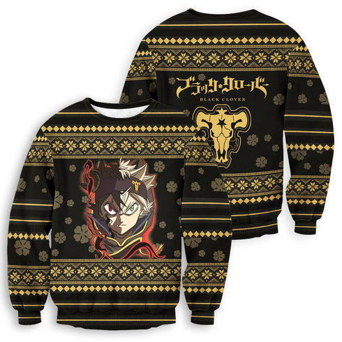 Divesart - Black Clover Christmas Unisex Wool Sweater - Ugly Christmas Sweater