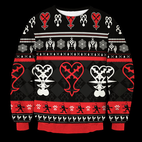 Divesart - Heartless Christmas v2 Unisex Wool Sweater - Ugly Christmas Sweater