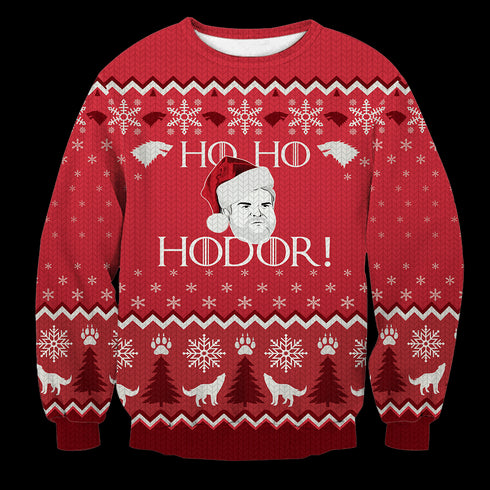 Ho! Ho! Hodor! Unisex Wool Sweater