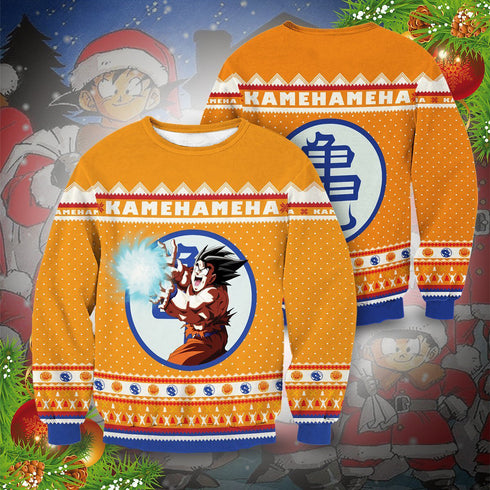 Divesart - Kamehameha Christmas Unisex Wool Sweater - Ugly Christmas Sweater