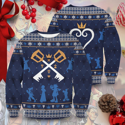 Divesart - Kingdom Hearts Christmas Unisex Wool Sweater - Ugly Christmas Sweater
