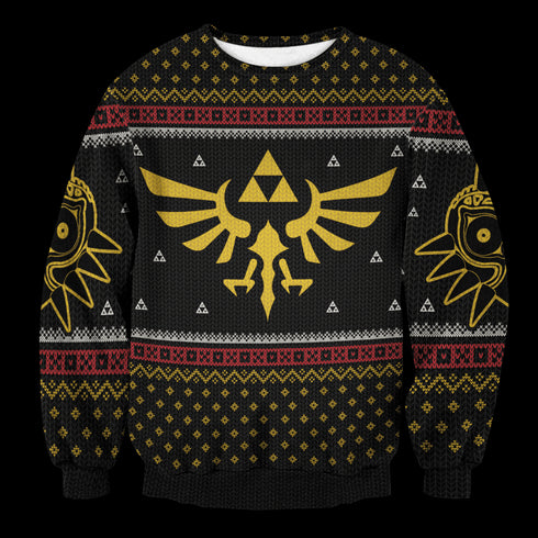 Divesart - LOZ Triforce Christmas Unisex Wool Sweater - Ugly Christmas Sweater