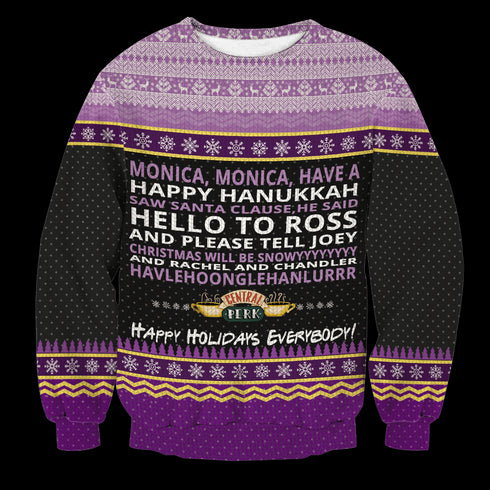 Divesart - Monica Happy Hanukkah Unisex Wool Sweater - Ugly Christmas Sweater