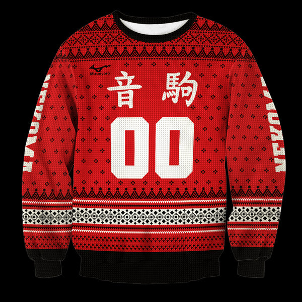 Divesart - Personalized Team Nekoma Christmas Unisex Wool Sweater - Ugly Christmas Sweater